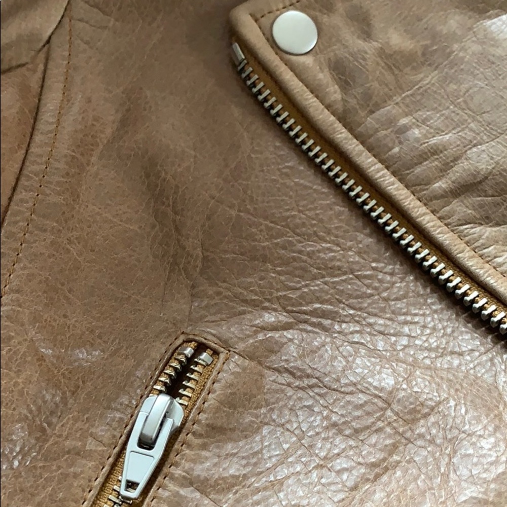 T Alexander Wang Distressed Crop Motto Leather Jacket - Picture 15 of 16
